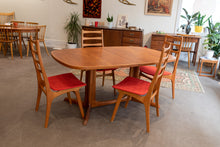 Load image into Gallery viewer, Restored Vintage Teak Gudme Pedestal  Dining Table with Two Leaves