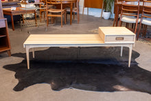 Load image into Gallery viewer, Restored Vintage Elm and Walnut Coffee Table with Moveable Drawer