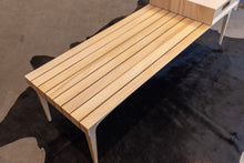 Load image into Gallery viewer, Restored Vintage Elm and Walnut Coffee Table with Moveable Drawer