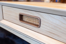 Load image into Gallery viewer, Restored Vintage Elm and Walnut Coffee Table with Moveable Drawer