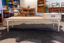 Load image into Gallery viewer, Restored Vintage Elm and Walnut Coffee Table with Moveable Drawer