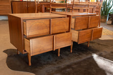 Load image into Gallery viewer, Restored Vintage Walnut Bedside Table Pair