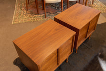 Load image into Gallery viewer, Restored Vintage Walnut Bedside Table Pair