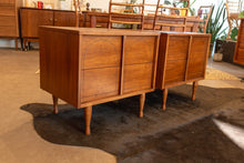 Load image into Gallery viewer, Restored Vintage Walnut Bedside Table Pair