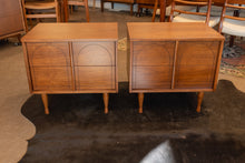 Load image into Gallery viewer, Restored Vintage Walnut Bedside Table Pair