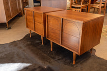Load image into Gallery viewer, Restored Vintage Walnut Bedside Table Pair