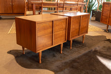 Load image into Gallery viewer, Restored Vintage Walnut Bedside Table Pair