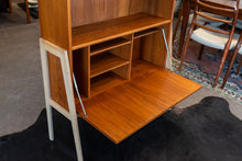 Load image into Gallery viewer, Vintage Teak Bookshelf/Secretary Desk on White Oak Legs