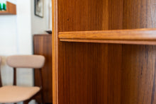 Load image into Gallery viewer, Vintage Teak Bookshelf/Secretary Desk on White Oak Legs
