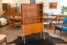 Load image into Gallery viewer, Vintage Teak Bookshelf/Secretary Desk on White Oak Legs