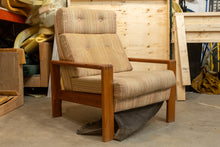 Load image into Gallery viewer, Tall Back Upholstered Chair with Teak Frame