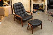 Load image into Gallery viewer, Vintage Huber Scoop Lounge Chair and Ottoman