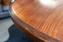 Load image into Gallery viewer, Vintage Round Gudme Rosewood Dining Table with two Leaves and Six Rosewood Chairs