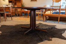 Load image into Gallery viewer, Vintage Round Gudme Rosewood Dining Table with two Leaves and Six Rosewood Chairs