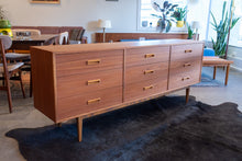 Load image into Gallery viewer, Vintage Teak Nine Drawer Dresser