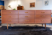 Load image into Gallery viewer, Vintage Teak Nine Drawer Dresser