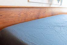 Load image into Gallery viewer, Vintage Queen Teak Platform Bed with Floating Night Stands