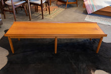 Load image into Gallery viewer, Vintage Teak Coffee Table/Bench with Upholstered Seat Cushion