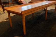 Load image into Gallery viewer, Vintage Teak Coffee Table/Bench with Upholstered Seat Cushion