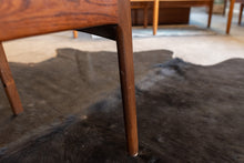 Load image into Gallery viewer, Vintage Round Gudme Rosewood Dining Table with two Leaves and Six Rosewood Chairs
