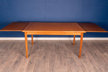 Load image into Gallery viewer, Vintage Refinished Teak Draw Leaf Dining Table