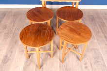 Load image into Gallery viewer, Set of Five Vintage Teak Hanging Nesting Tables