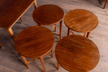 Load image into Gallery viewer, Set of Five Vintage Teak Hanging Nesting Tables