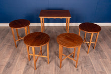 Load image into Gallery viewer, Set of Five Vintage Teak Hanging Nesting Tables
