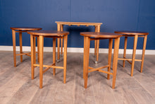 Load image into Gallery viewer, Set of Five Vintage Teak Hanging Nesting Tables