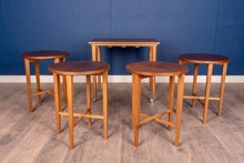 Load image into Gallery viewer, Set of Five Vintage Teak Hanging Nesting Tables