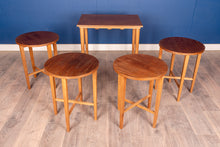 Load image into Gallery viewer, Set of Five Vintage Teak Hanging Nesting Tables