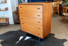 Load image into Gallery viewer, Vintage Teak Five Drawer Dresser