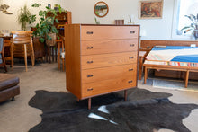 Load image into Gallery viewer, Vintage Teak Five Drawer Dresser