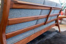 Load image into Gallery viewer, Vintage Solid Afromosia Three Seater Sofa