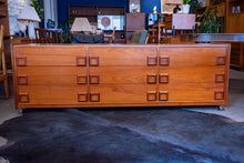 Load image into Gallery viewer, Vintage Teak Nine Drawer Dresser with Square Pulls