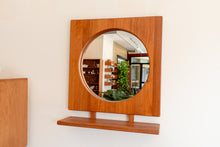 Load image into Gallery viewer, Vintage Solid Teak Mirror with Shelf