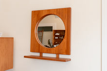 Load image into Gallery viewer, Vintage Solid Teak Mirror with Shelf
