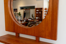Load image into Gallery viewer, Vintage Solid Teak Mirror with Shelf
