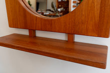 Load image into Gallery viewer, Vintage Solid Teak Mirror with Shelf