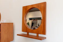 Load image into Gallery viewer, Vintage Solid Teak Mirror with Shelf