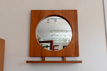 Load image into Gallery viewer, Vintage Solid Teak Mirror with Shelf