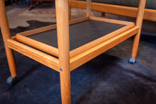 Load image into Gallery viewer, Vintage Teak Expandable Bar Cart with Removable Tray