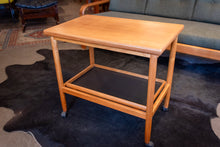 Load image into Gallery viewer, Vintage Teak Expandable Bar Cart with Removable Tray