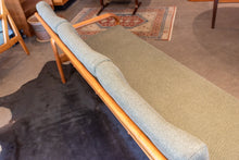 Load image into Gallery viewer, Restored Vintage Teak Framed Three Seater Sofa