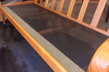 Load image into Gallery viewer, Restored Vintage Teak Framed Three Seater Sofa