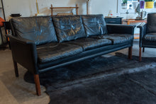 Load image into Gallery viewer, Vintage Hans Olsen Leather Three Seat Sofa and Lounge Chair Set