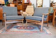 Load image into Gallery viewer, Vintage Upholstered Lounge Chair Pair