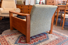 Load image into Gallery viewer, Restored Vintage Teak Upholstered Club Chair