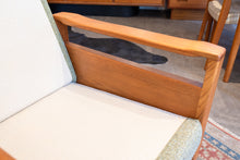 Load image into Gallery viewer, Restored Vintage Teak Upholstered Club Chair