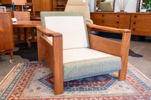 Load image into Gallery viewer, Restored Vintage Teak Upholstered Club Chair